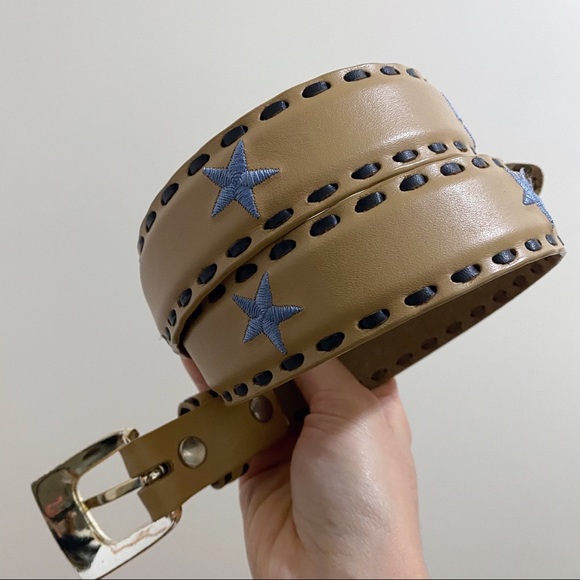Western leather belt with embroidery - Picture 2 of 7